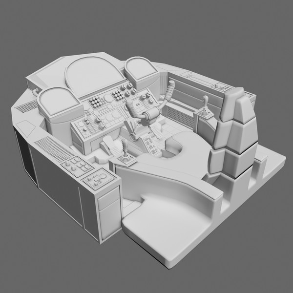sci-fi cockpit 3d model - Cockpit A... by Tschirner
